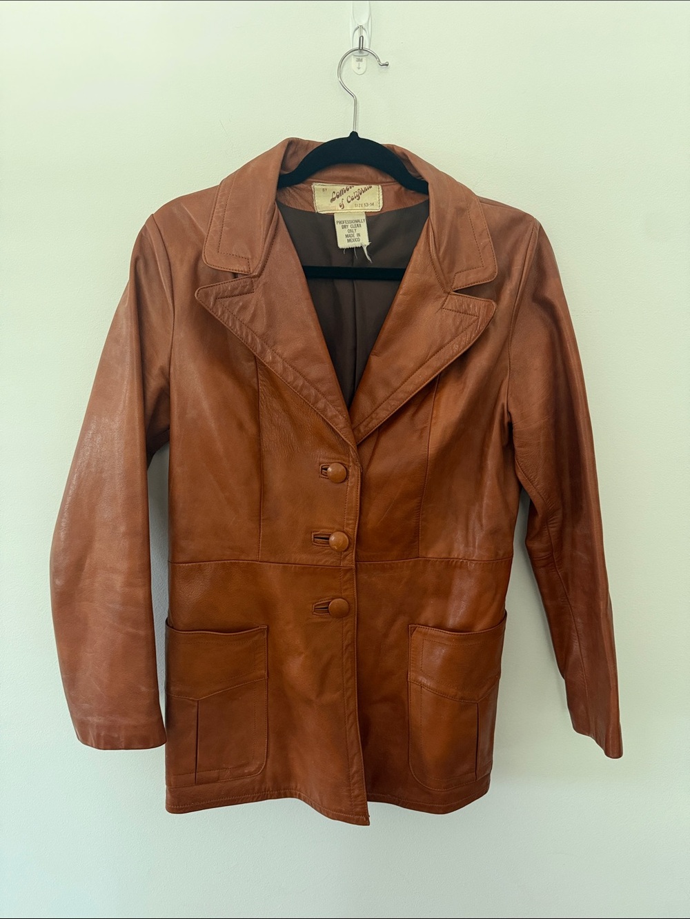 Women’s vintage Brown Leather Blazer Jacket